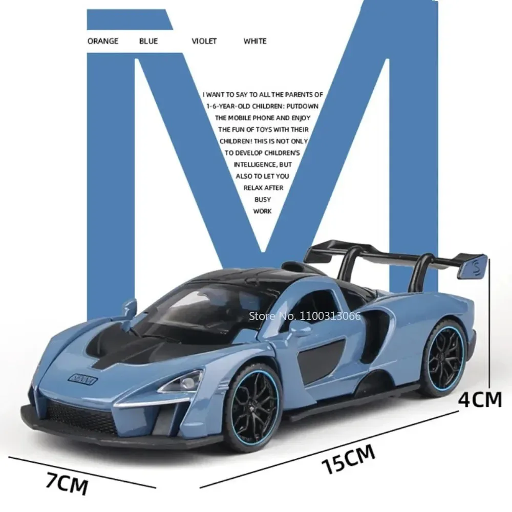 1:32 liga diecasting 720s senna carros brinquedos modelos portas abertas carro esportivo em miniatura puxar para trás veículos crianças presentes do dia das crianças