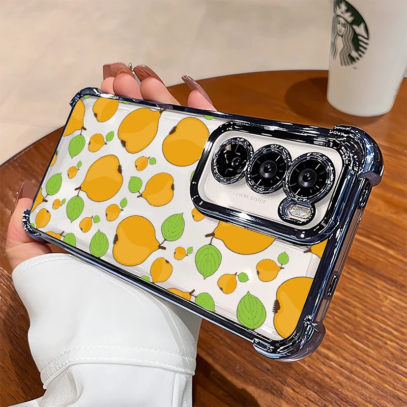 Противоударный силиконовый чехол для телефона Vivo V70 FE для Vivo V60 V50 V29 Lite V40 Pro V29E V23 V25 с рисунком яблок и фруктов, с покрытием