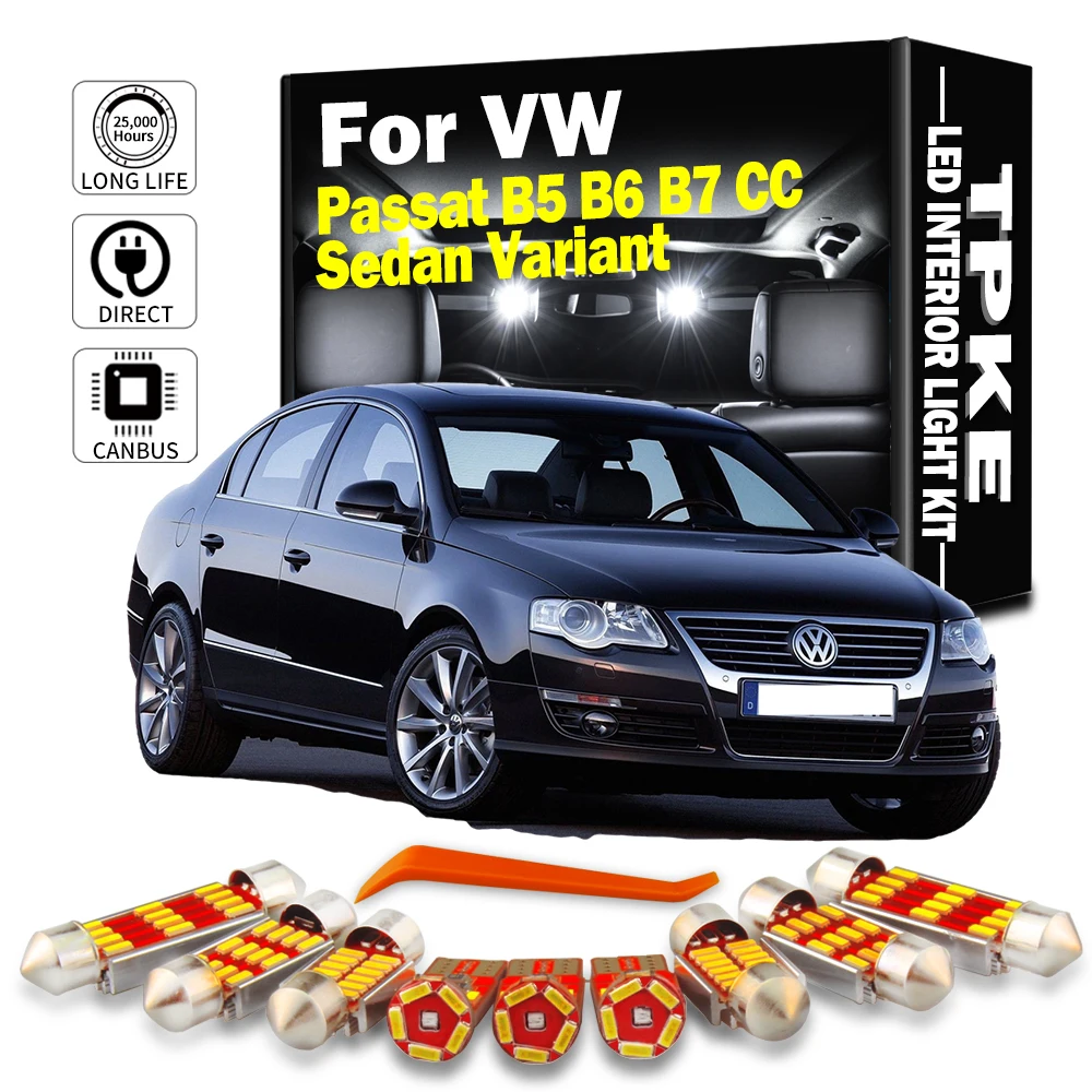 TPKE Canbus senza errori lampadina a LED per interni Kit di luci a cupola per interni per 1997-2014 Volkswagen VW Passat B5 B6 B7 CC berlina variante