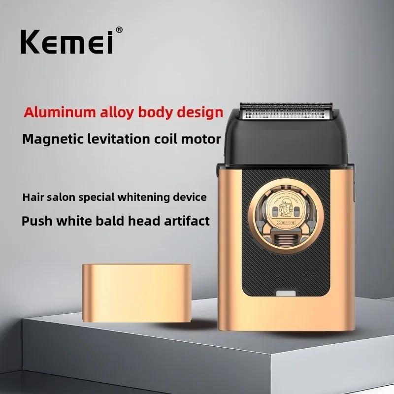 ماكينة حلاقة كهربائية لاسلكية للرجال من Kemei KM-T409، رأس ترددي، ماكينة تشذيب اللحية، أداء قوي، عمر بطارية طويل #4