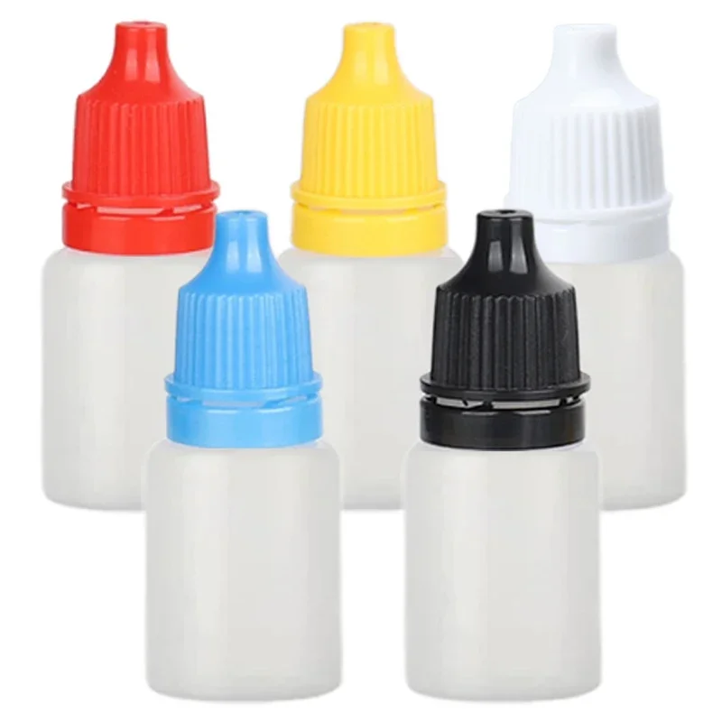 200Pcs/Lot 3-10ml Refillable Bottles Plastic Liquid Squeezable Bottle with Funnel Eye Liquid Dropper Bottle Cosmetics Container