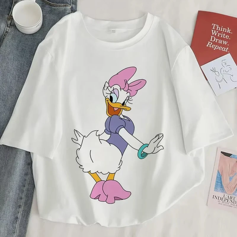 

Дональд Дак Дейзи забавная футболка с мультяшным принтом женская футболка больших размеров Harajuku эстетическая футболка женская мода Y2k