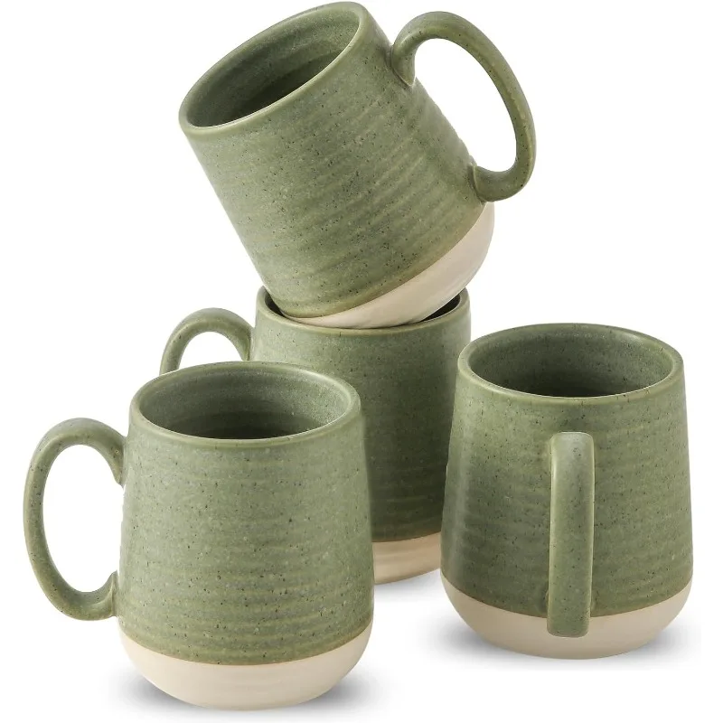 

Large Ceramic Coffee Mugs Set - 15 OZ Porcelain Coffee Latte Cups Set of 4 with Handle Perfect for Cappuccino