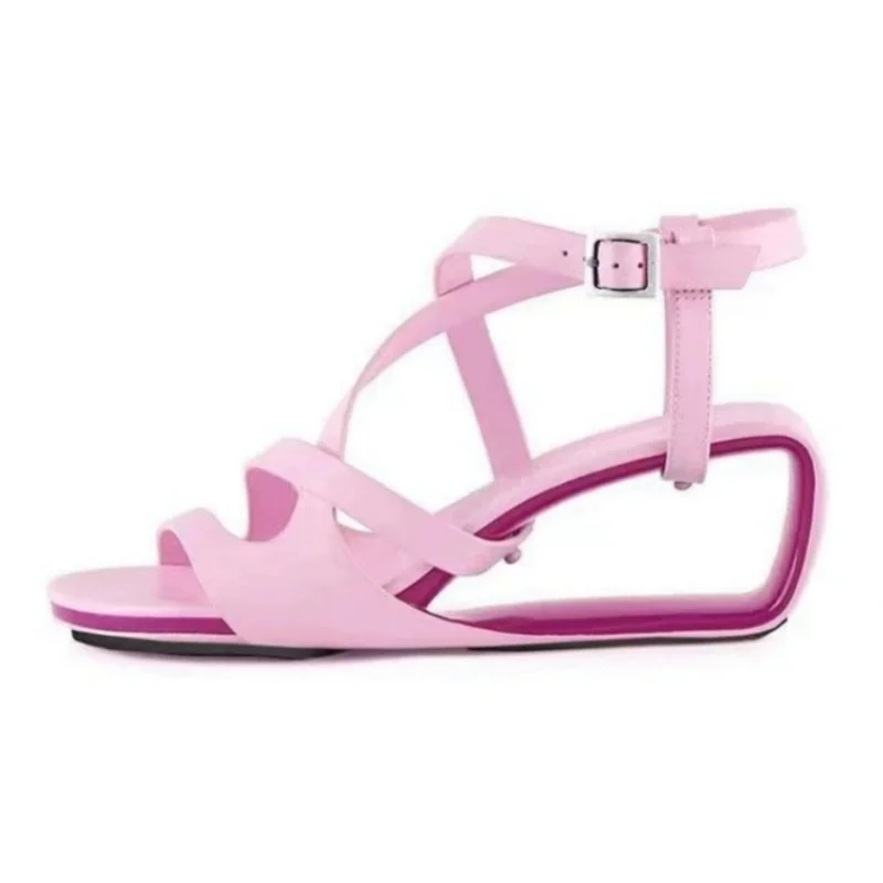 Hollow Out Wedges Design Women's Sandals Roun Toe High Heels Solid Color Female Pumps Shallow High Quality Fashion Ladies Shoes