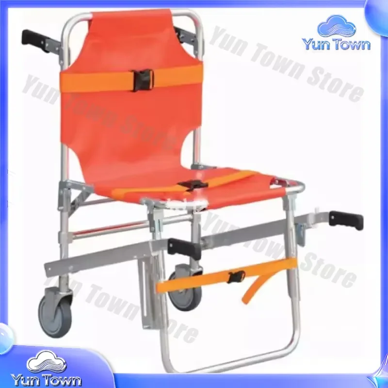 Folding Hand Cart for Stair Navigation Emergency Evacuation Chair for Home Fire Rescue Ambulance Wheeled Utility Cart for