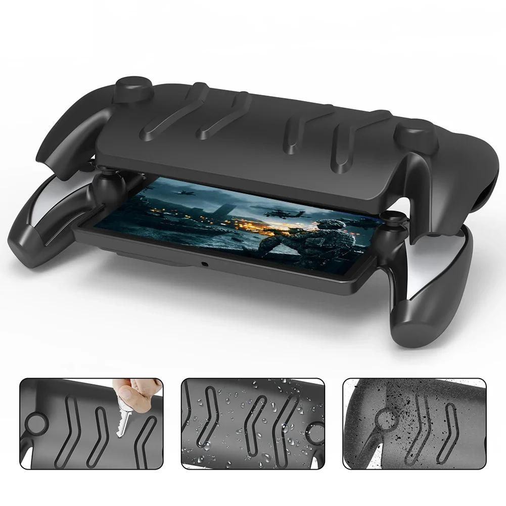 TPU Case with Stand Gaming Console Controller Sleeve Skin Anti-Drop Handle Protective Skin for PS5 Portal for Playstation Portal