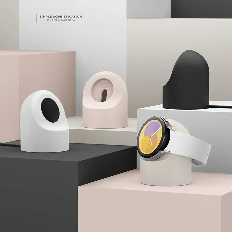 متوافق مع حامل شاحن Samsung Galaxy Watch 7 6 5 40 44 46mm Galaxy Watch 5Pro قاعدة شحن من السيليكون