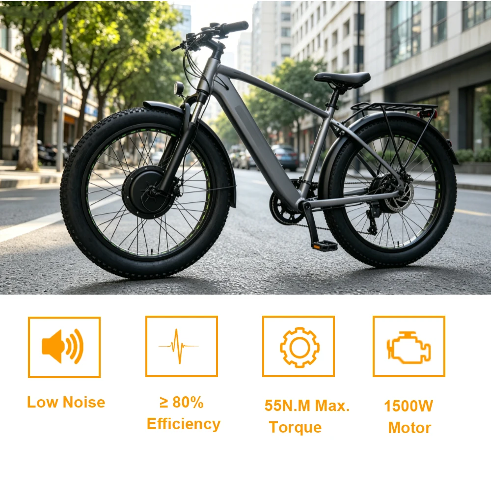 طقم تحويل العجلة الأمامية للدر - مراجعة Fat Tire Electric Bike Conversion Kit 1500W وسعره