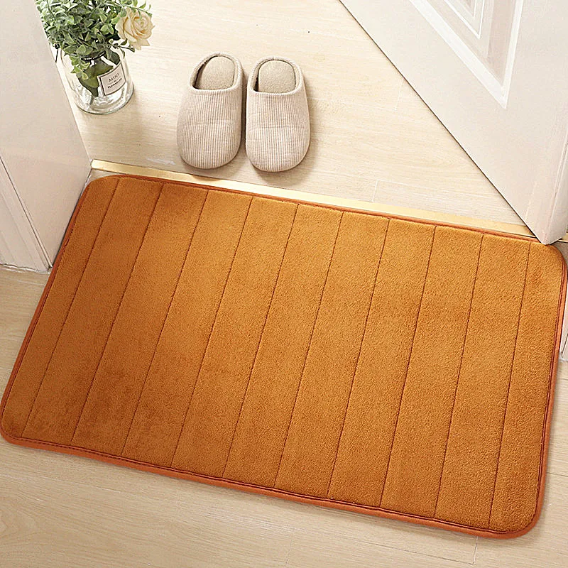 Short Pile Polyester Small Carpet Super Absorbent Non Slip Shower Bathroom Rug Living Room Bedroom Shower Decorative Mat