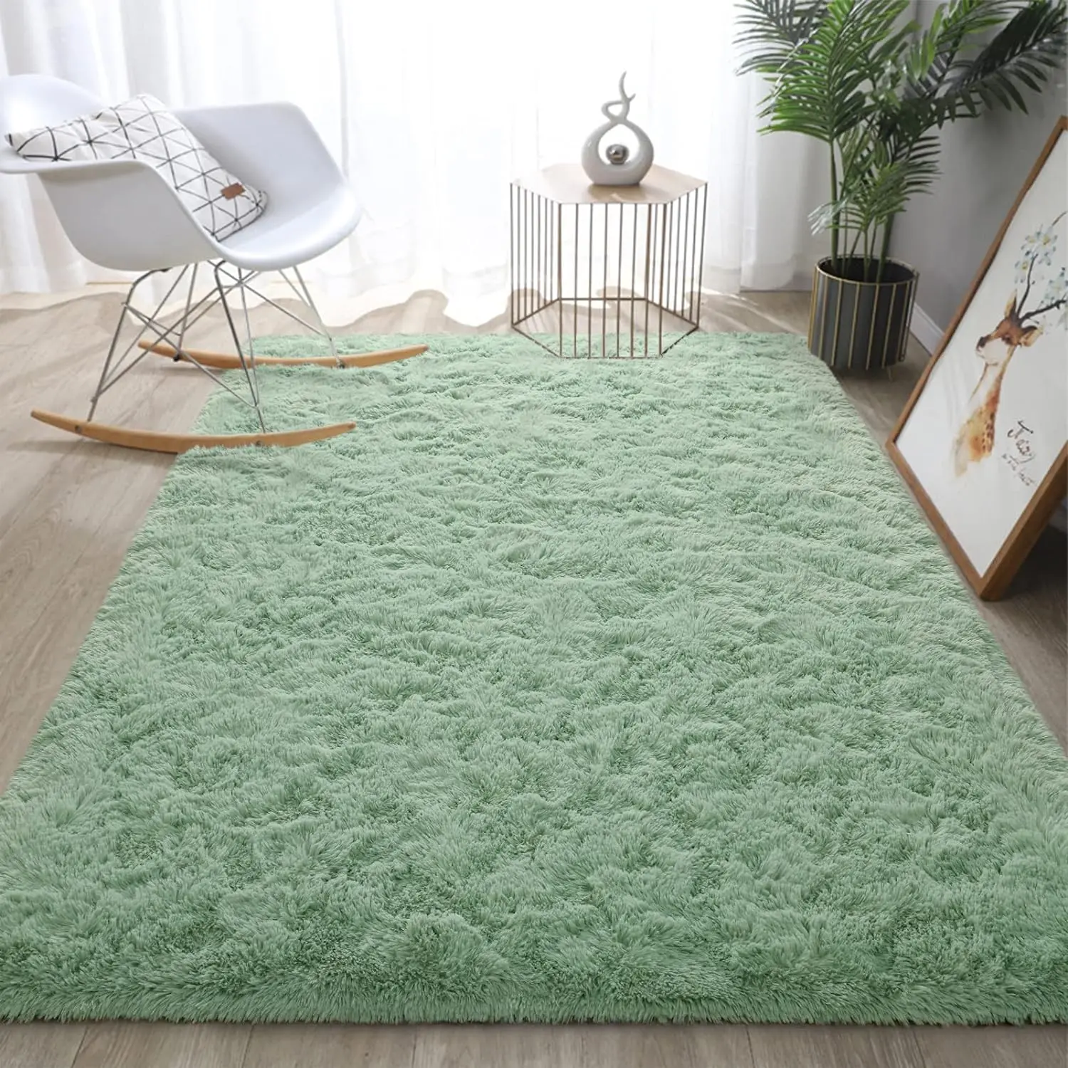 Fluffy Rug Indoor Plush Soft Carpet for Living Room Anti-Skid Durable Area Rug for Girls Bedroom Kids Room Carpets