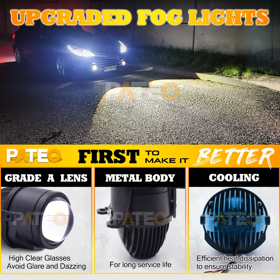 2 Inch Projector Lens Bi-LED Fog lights For Toyota Corolla Cross/Yaris New/Hilux REVO/Rouge/Innova/Vios/Alits/Fortuner LED Lamps
