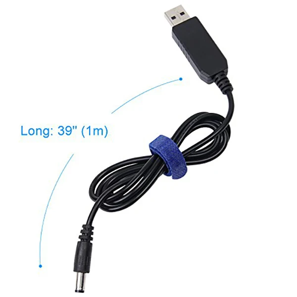 USB-DC 변환 케이블, 전압 스텝 업 케이블, 5.5x2.1mm, DC 수 1m, 5V-12V, 신제품