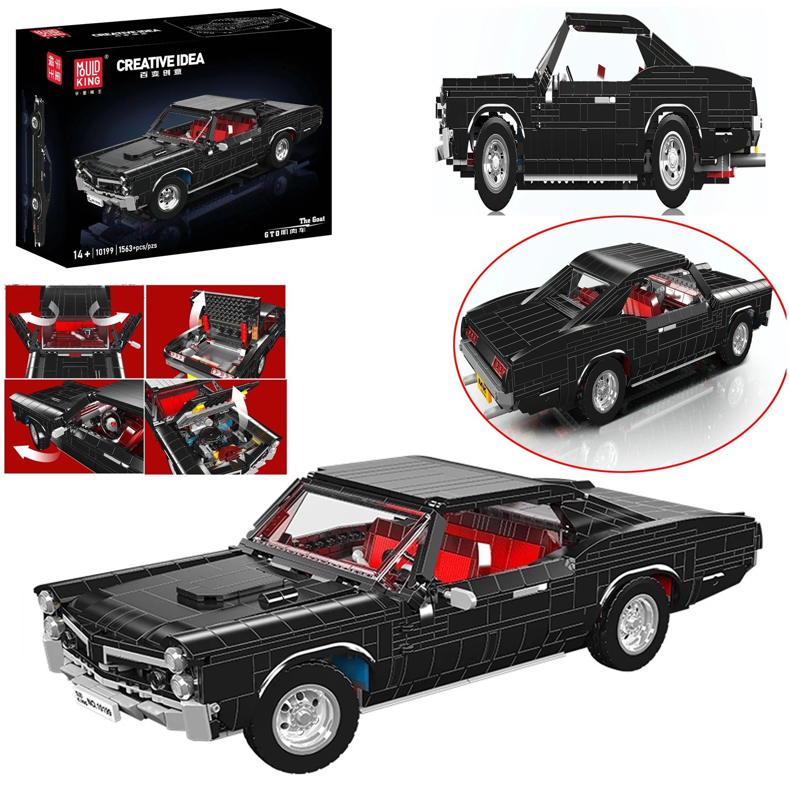 

Mould King 10199 1563PCS Muscle Car Building Blocks Technical Sports Vehicle Model Bricks Assembly Toy Kids Ideal Birthday Gift