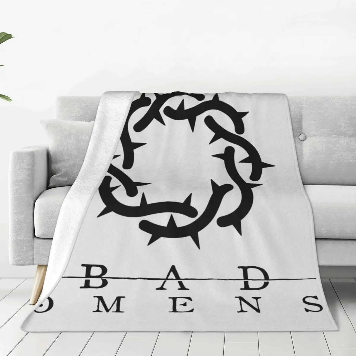 Bad Omens Logo Metalcore Merchandise Blanket Velvet Home Black Metal Throw Blankets Relax Soft for Couch Rug Piece