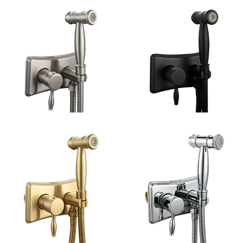 

Elegant Bathroom Bidets Sprayer Set with Temperature Mixing Wall Installion