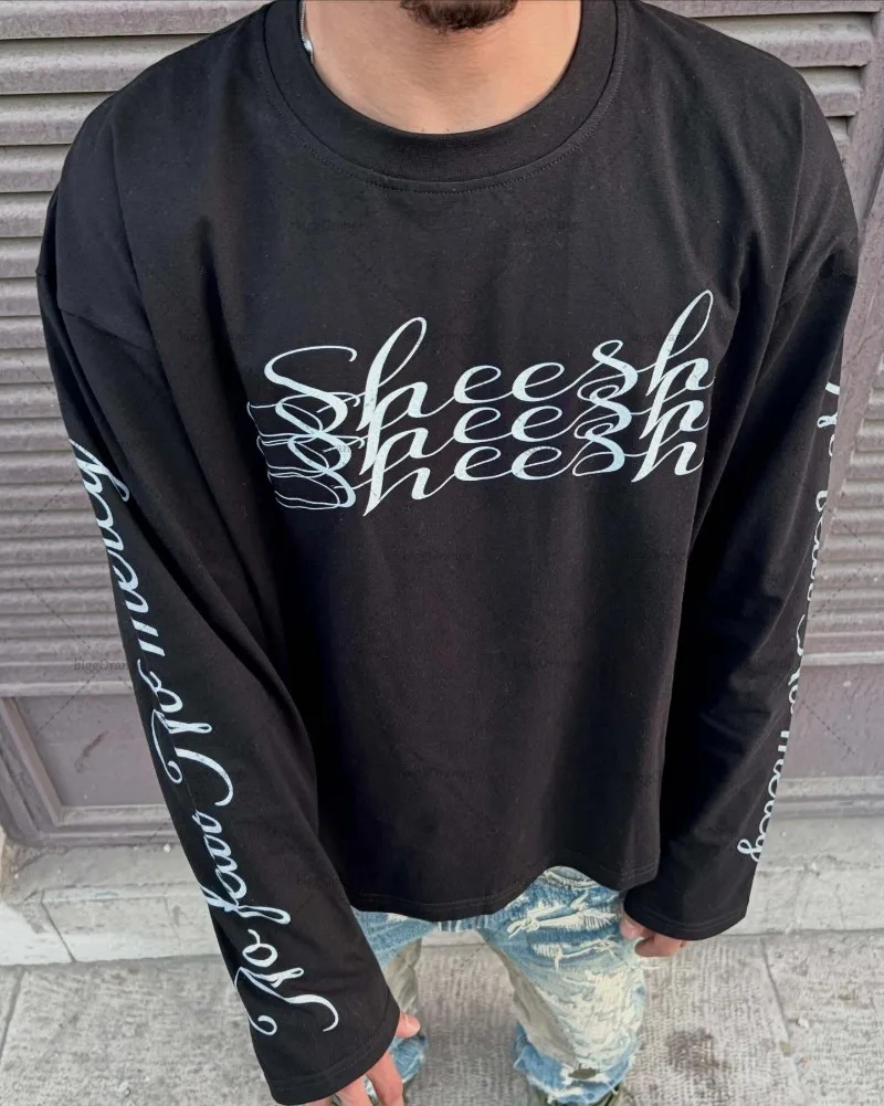 

Y2K American Hip-hop Vintage Letter Print Loose Top Men New Casual Streetwear Harajuku Oversized Cotton Round Neck T-shirt Women