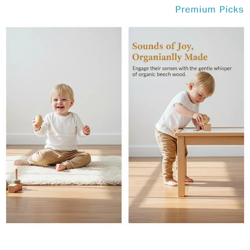 Safe Wooden Egg Shakers Maracas Orff Percussion Set for Toddlers Classroom Live Performance Preschool Music Training Course