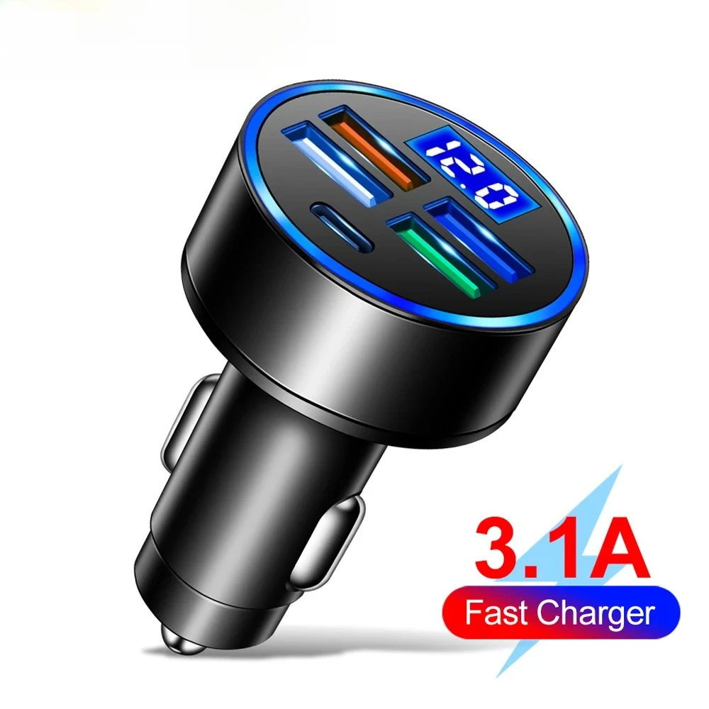 3.1A PD Car Charger USB Type C Fast Charging Mobile Phone Charger Adapter For iPhone 15 Pro Xiaomi Huawei Samsung Quick Charger