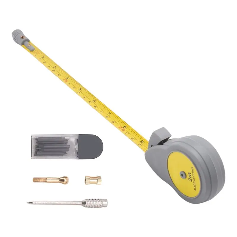 [ABFI!】 Rotape Tape Measure Compass With 10 Pencil Leads,Measure Compass For Drawing Circles And Lines With Tape Measure
