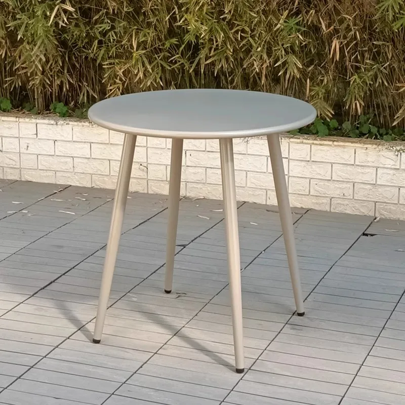 Outdoor Coffee And Milk Tea Shop Carbon Steel Iron Small Round Dining Table, Leisure Outdoor Balcony And Home Table