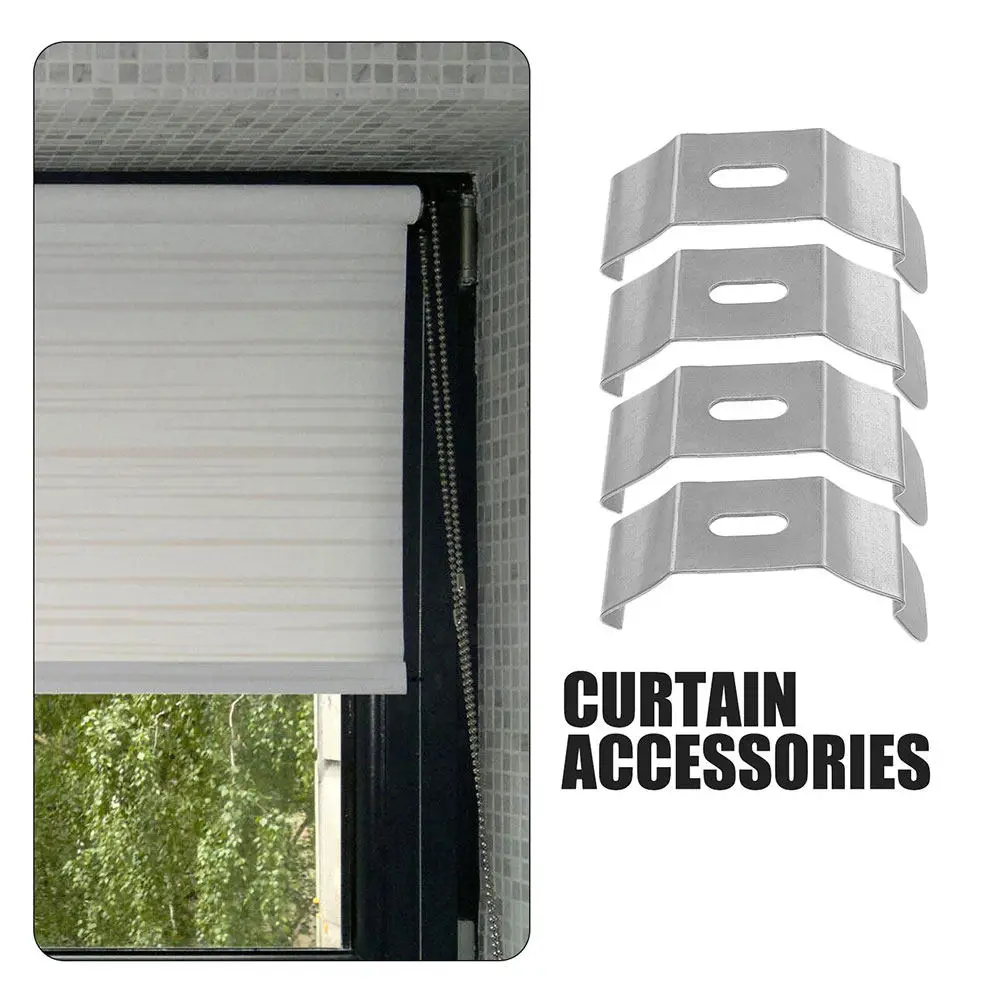 20Pcs Heavy Duty Iron Blind Brackets Compatible with Vertical Roman Louver Sheer Shades Quick Install Spring Clips Top Side