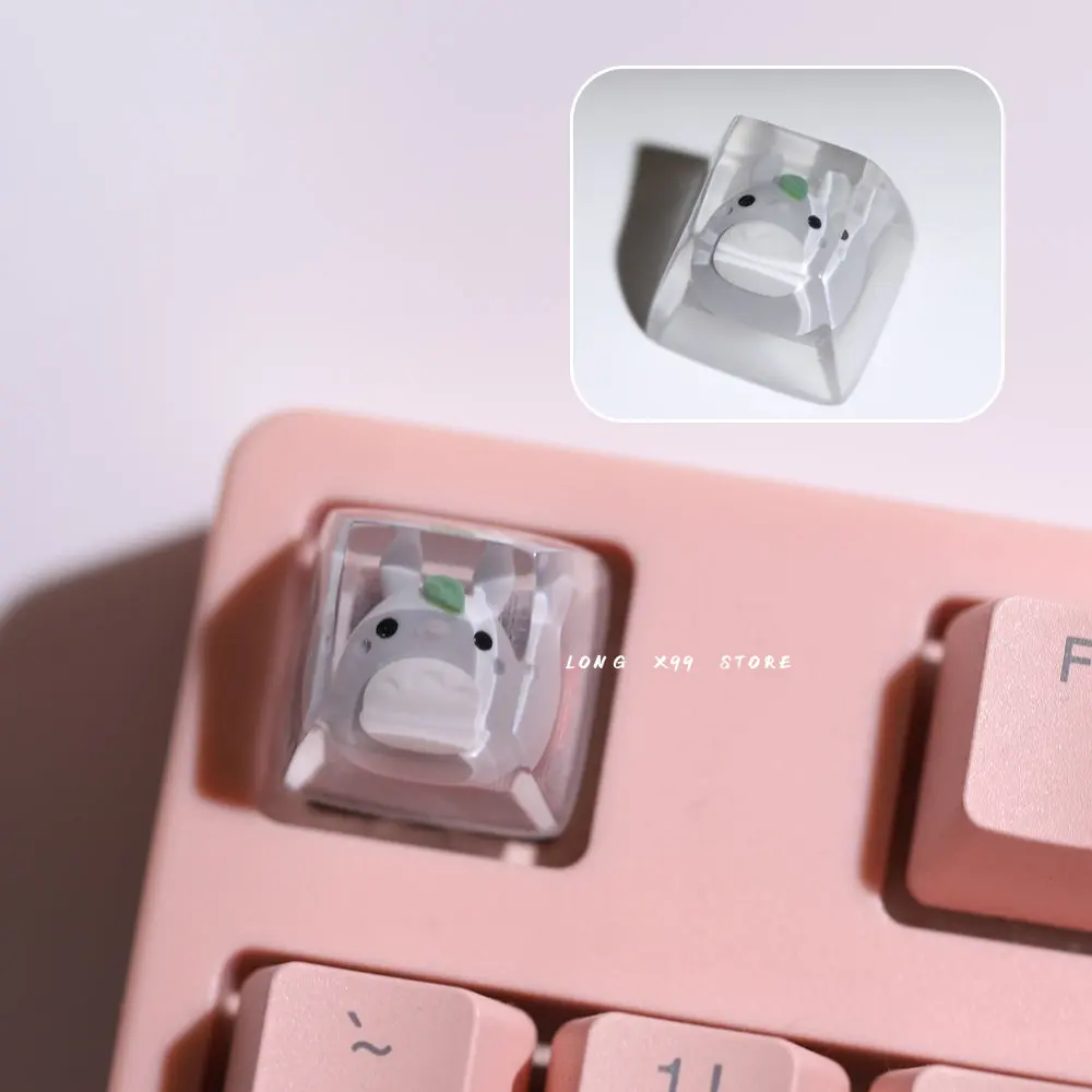 Teclas de teclado personalizadas de dibujos animados Kawaii, teclas translúcidas de Anime Cherry Mx Esc para teclado mecánico SA, tapas de teclas de eje cruzado