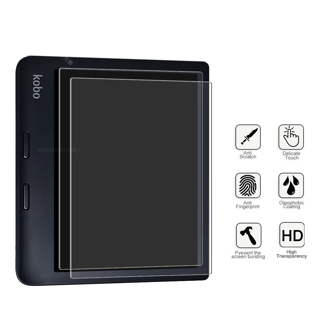 2 Pieces HD Scratch Proof Tempered Glass Screen Protector For KOBO Libra Colour 7 inch Hard Protective Film