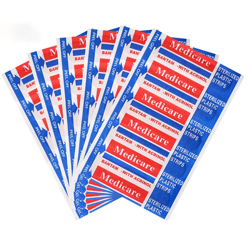 100 pçs/set bandagem de primeiros socorros de emergência bandagem gesso tecido não tecido impermeável respirável estéril ferida pasta medic band aid