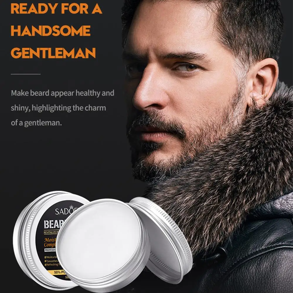 20g Organic Beard Balm Moustache Wax Moisturizing Smoothing Effective Promte Beard Growth Beard Care Hair Styling Product