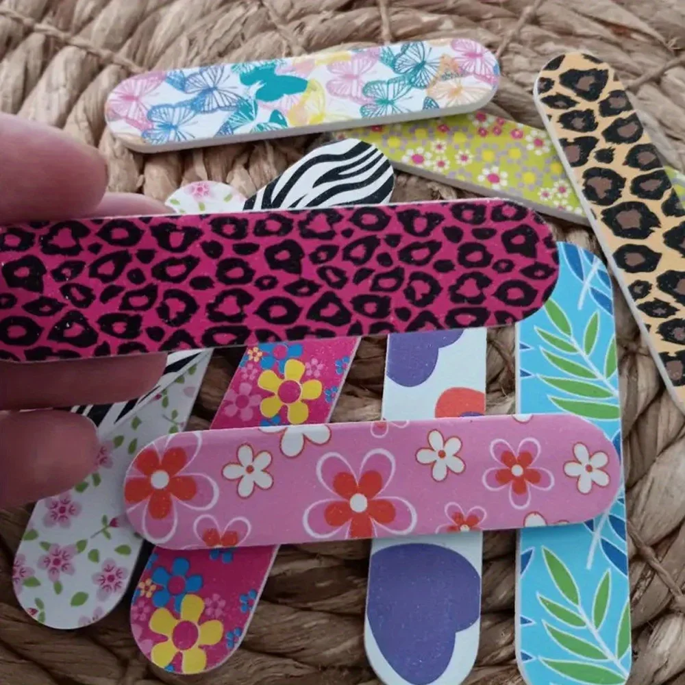 컬러풀 양면 아트 폴리쉬 매니큐어 페디큐어 도구 랜덤 발송 10개 네일 파일 폴리싱 네일 버퍼 샌딩 네일 파일