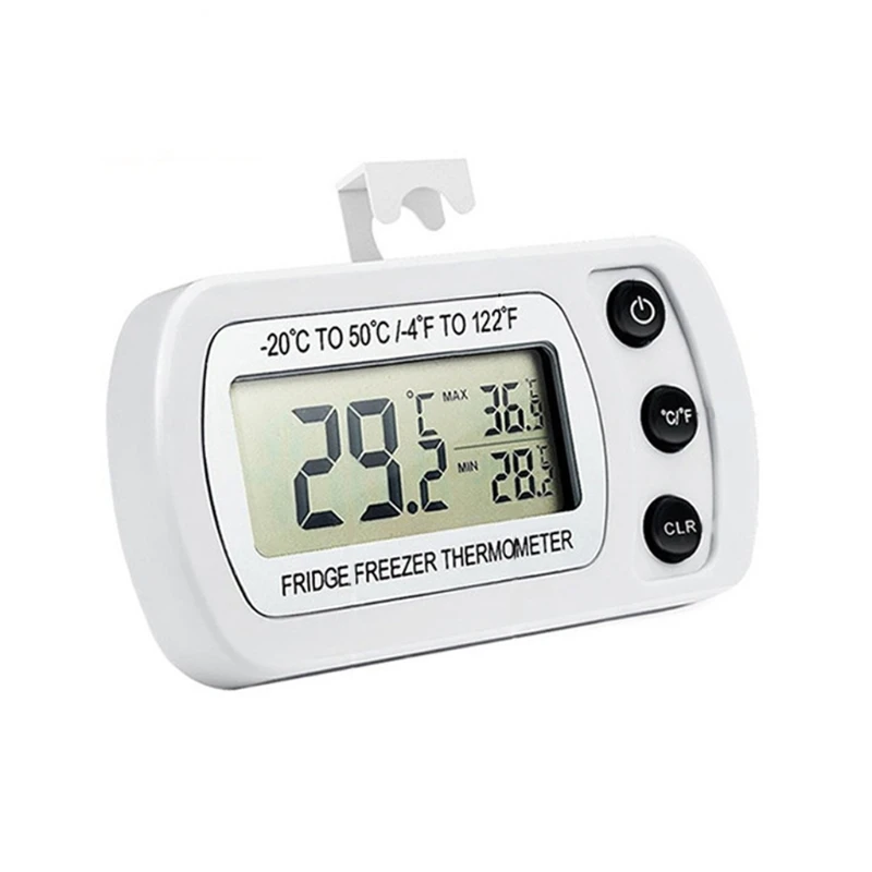 Upgraded Refrigerator Fridge Thermometer Digital Freezer Room Thermometer IPX3 Waterproof Min Record Function