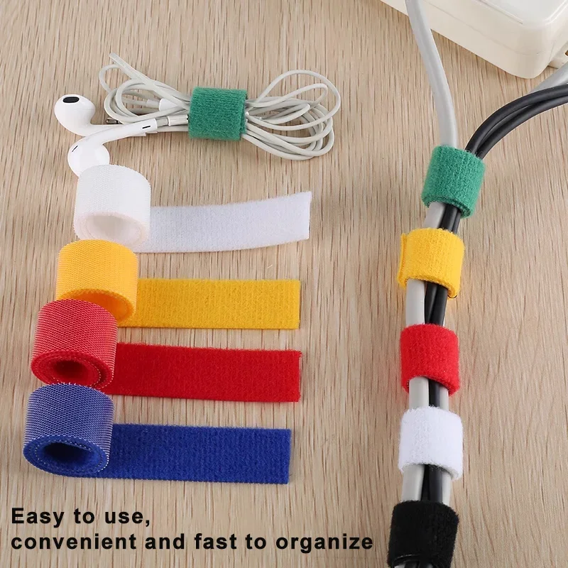 5Meter/Roll Reusable Fastening Tape Cable Ties 10/15/20/25/30/50mm Double Side Hook and Loop Straps Cable Wire Management Tape