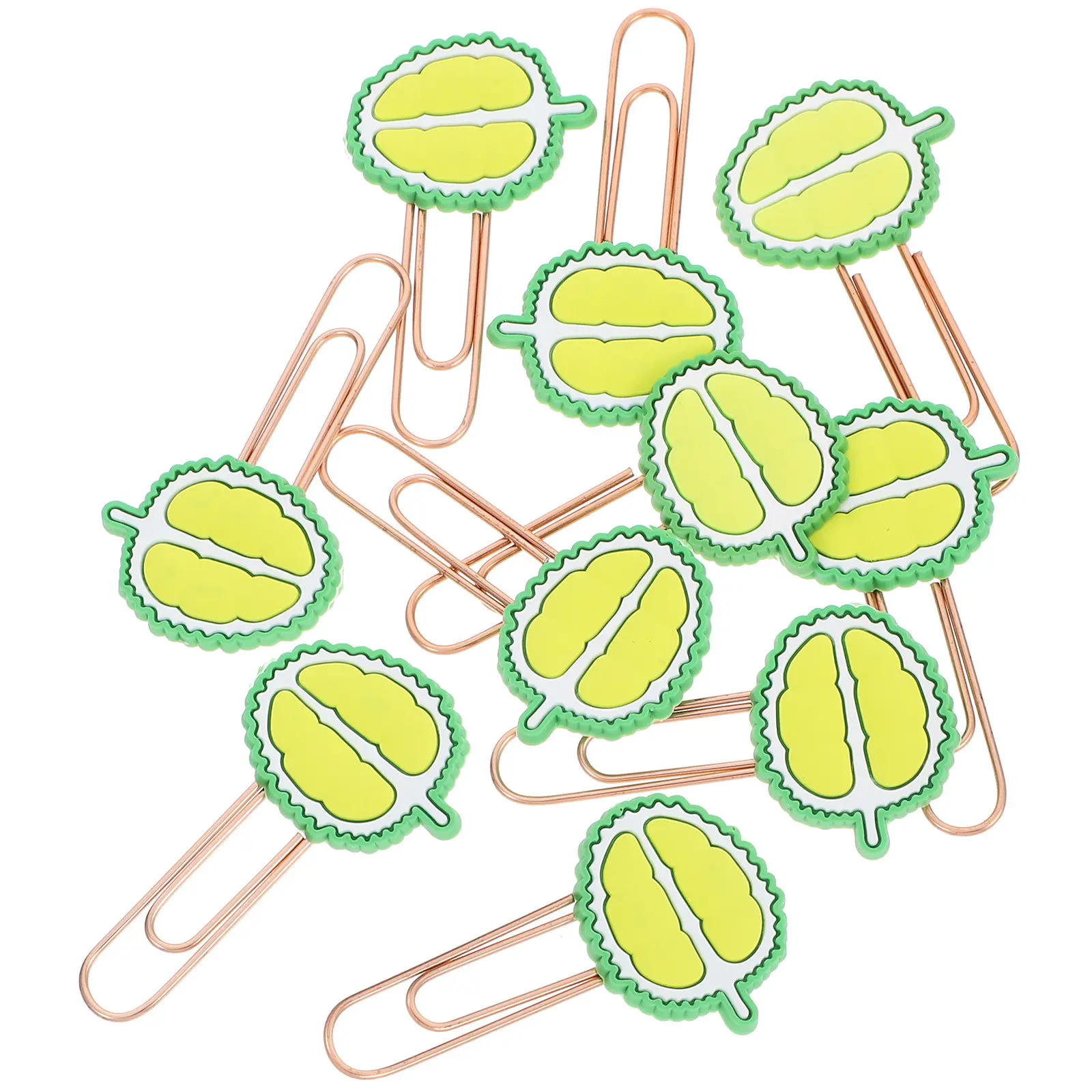 

10Pcs Metal Paper Clip Bookmarks Fruit Durian Clips Cute Funny Office School Paperwork Planner Accessories Paperclip Bookmarks