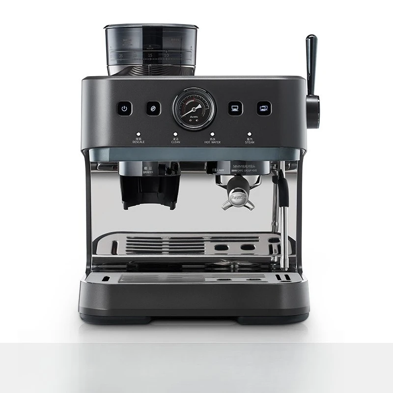 

Coffee machine, commercial Italian extraction semi-automatic flat knife grinding integrated coffee machine