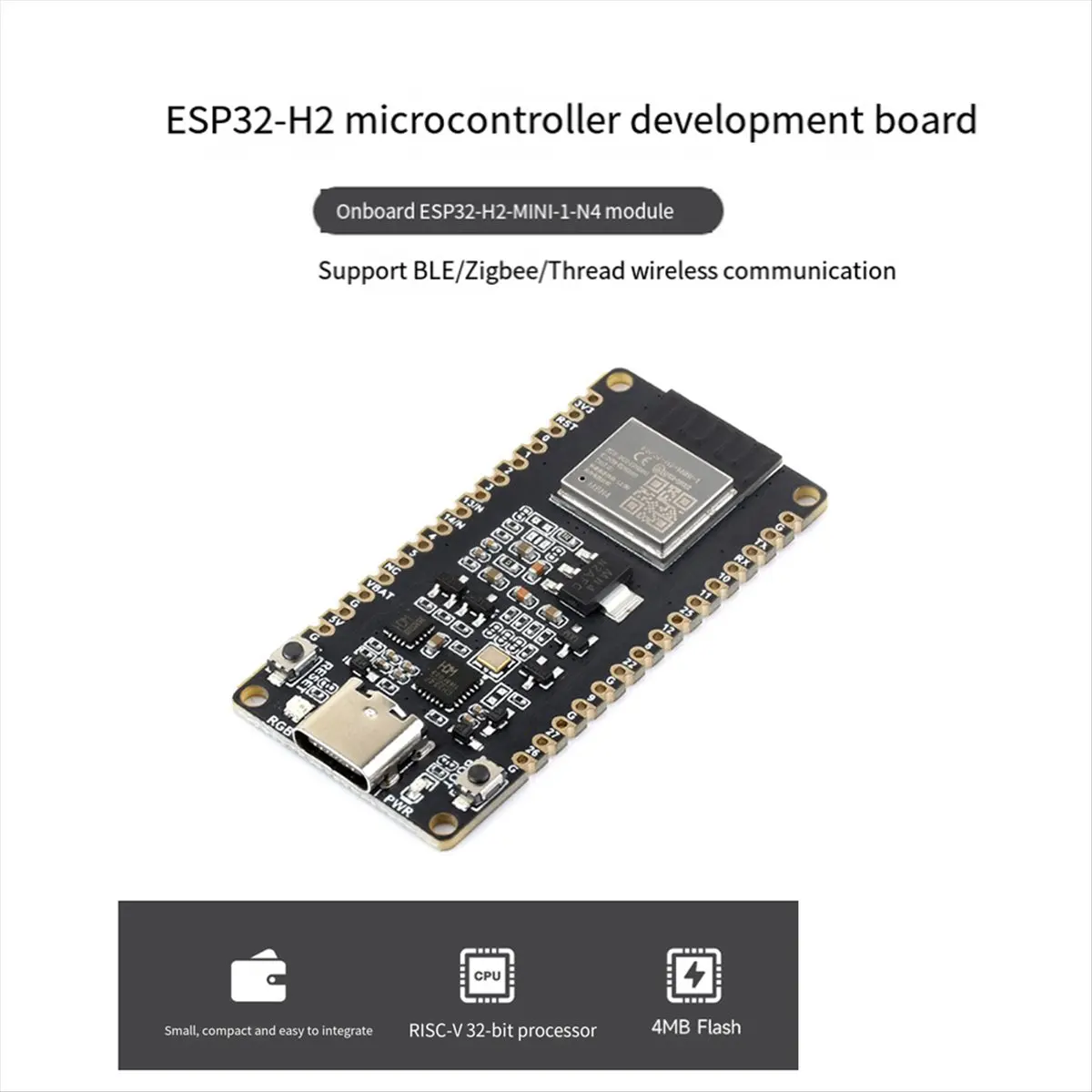 

[ABDH] Плата разработки ESP32-H2 ESP32 H2 DEV KIT N4 M Module с 4 МБ флэш-памяти, поддержка беспроводной связи BLE/Zigbee/Thread