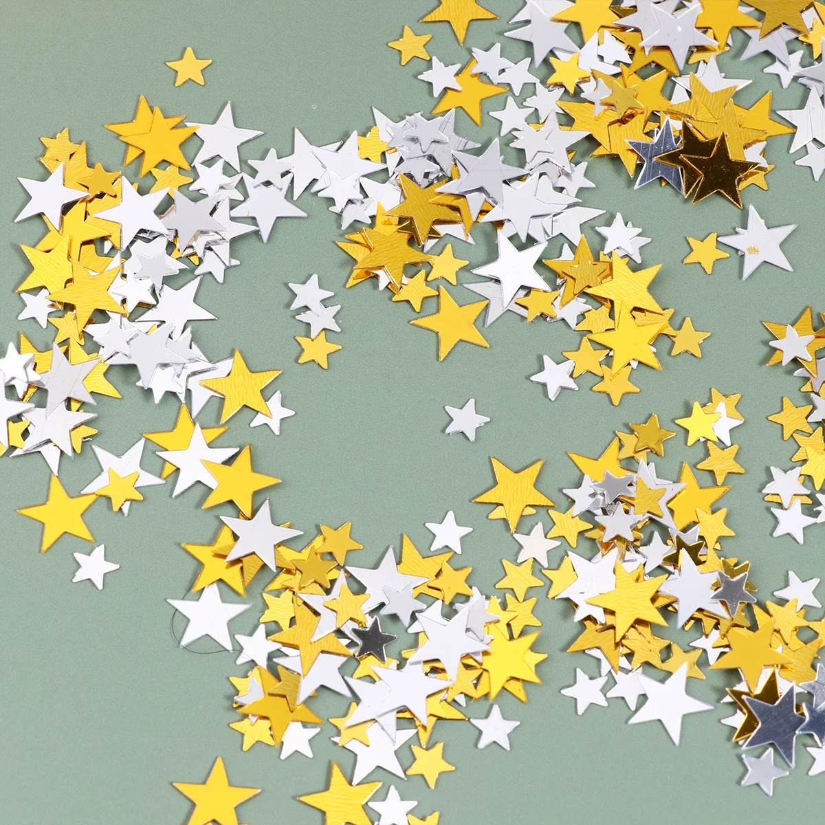 

60G 1 Pack Gold Silver Five-Pointed Star Confetti Mixed Sizes Shiny Party Wedding Decoration Table Scatter Diy Craft Filler
