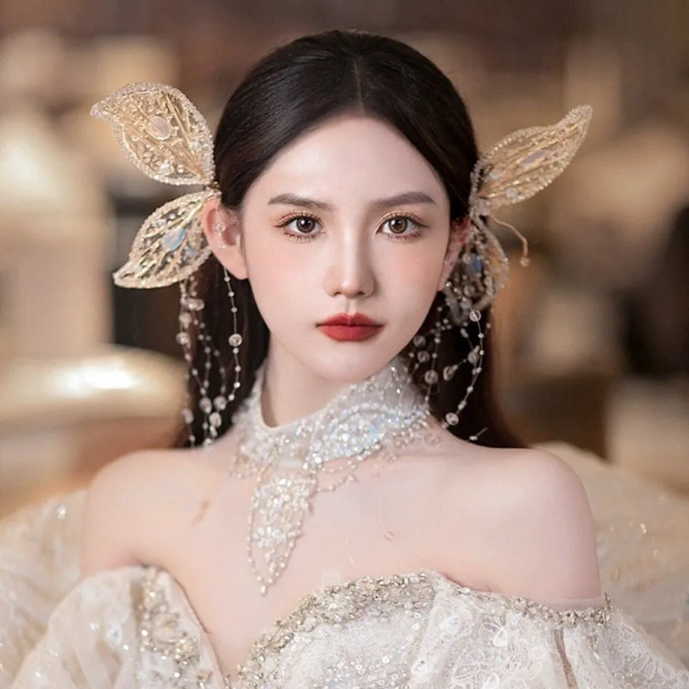 

1Pair Cute Animal Butterfly Hairpins bead Sequin Wedding Bridal Headdress Korean Style Fairy Duckbill Clip Girl