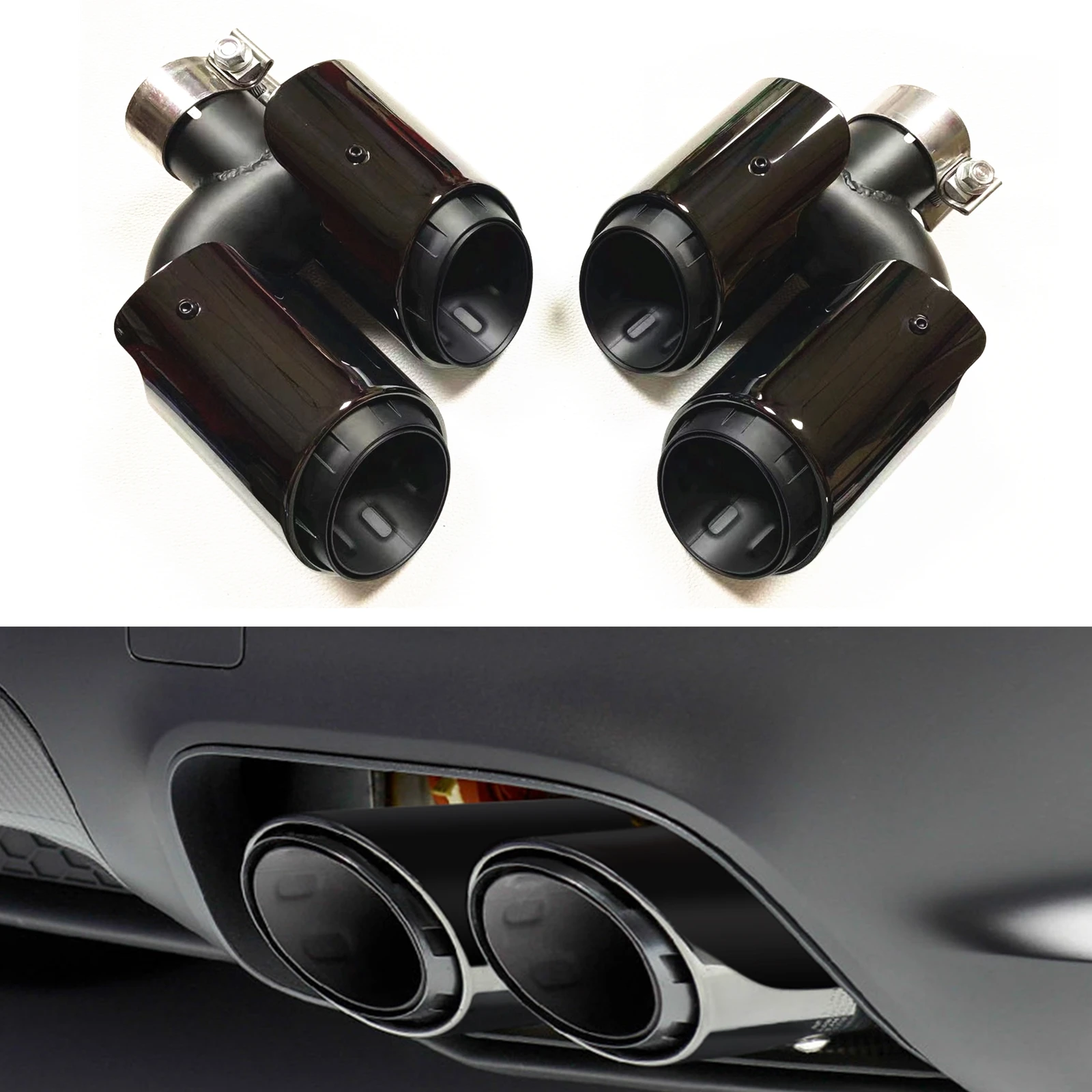 Rear Bumper Exhaust Tips Muffler Pipe Tail Air Vent Outlet Exhaust Tailpipe For Porsche Macan Type 95B w/ 2.0T L4 Turbo Engine