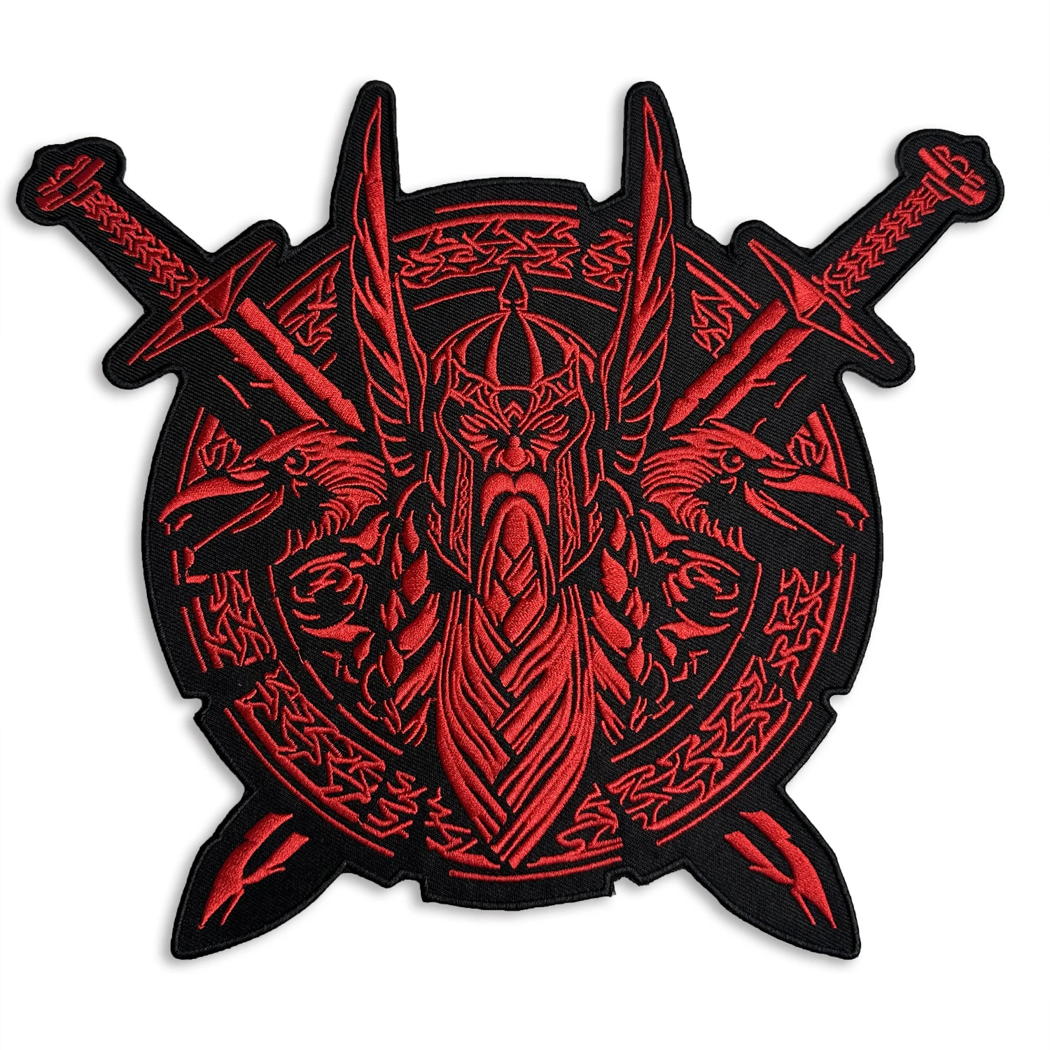 Viking Odin\'s Shield Big Patches Embroidery Iron on for Clothes Custom Pagan Tactical War God Backpack MC Biker Jackets Badges