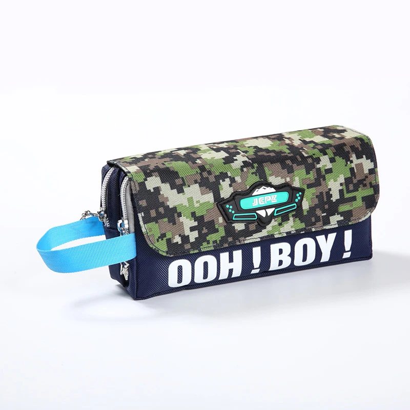 CHEN LIN 1Pc Woodland Camouflage Pencil Case per ragazzi multifunzione di grande capacità Pen Bag Military Army Camo Pen Box Stationery