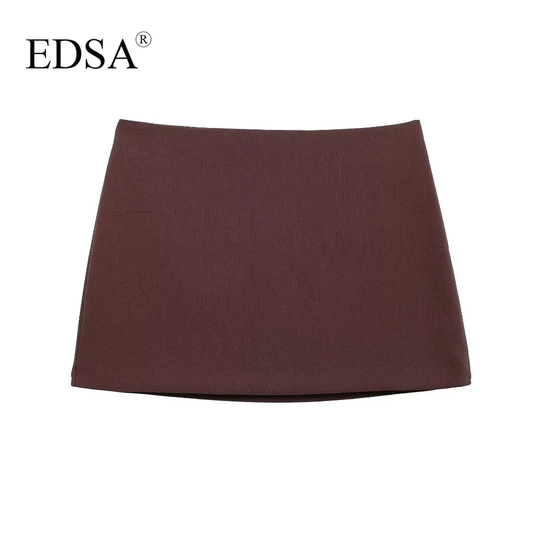 EDSA Women Skirt Sets 2 Pcs Cropped Blazer Coat & Straight Mini Skirt for Office Lady Suits Outfits Streetwear