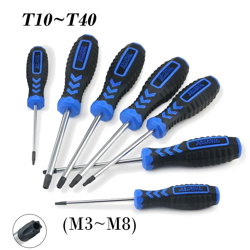 1/2 Pcs Torx Magnetic Screwdriver T10,T15,T20,T25,T30,T40 Screwdrivers Hand Tool Torx Security Screw Driver