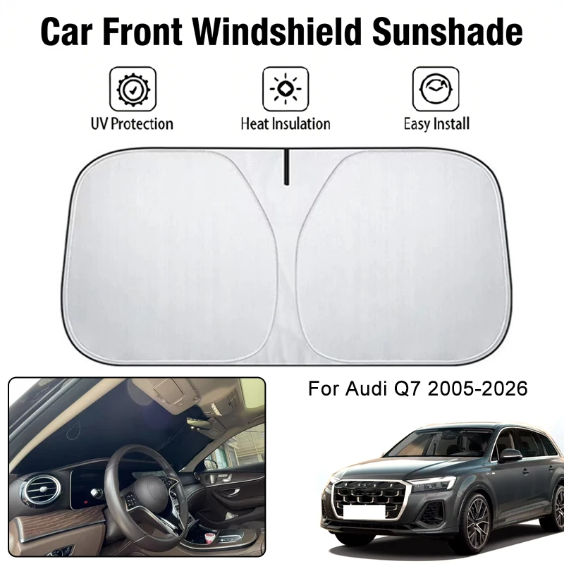 

Car Front Windshield Sunshade Cover For Audi Q7 2005-2026 UV Block Heat Insulation Auto Interior Sun Protection Accessories