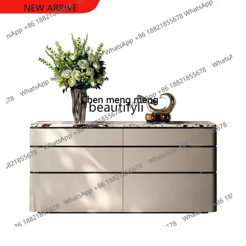 

X CQYLight luxury entrance locker Italian minimalist bedroom solid wood TV chest modern simple dining side cabinet