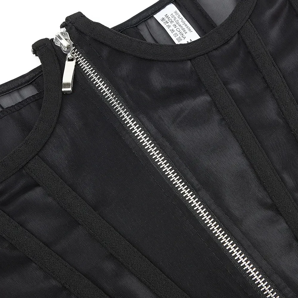 Sexy Black Mesh Women Waist Trainer Corset Goth Vintage Bustiers Slim Body Belts Streetwear See Through Corsets