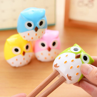 1Pc Double Hole Pencil Sharpener Creative Transparent Pen Knife Kawaii Owl Kid Student Cutting Stationery School Supplies