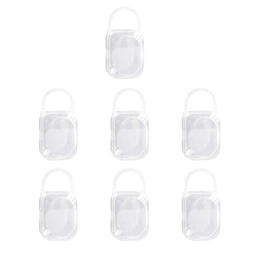 7Pcs Baby Pacifier Storage Box Dustproof Portable Pacifier Holder Infant Container Protects Clips Pacifiers Keeps Accessories