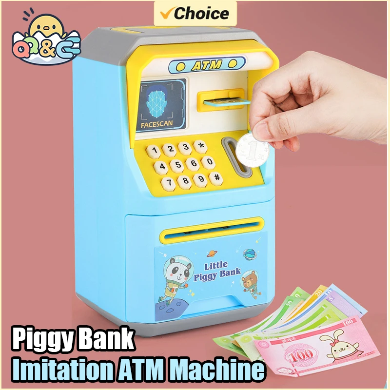 Child Gift Electronic Password Money Box Coins Cash Saving Money Box Counter Code Key Lock Piggy Bank Automatic Mini Safe