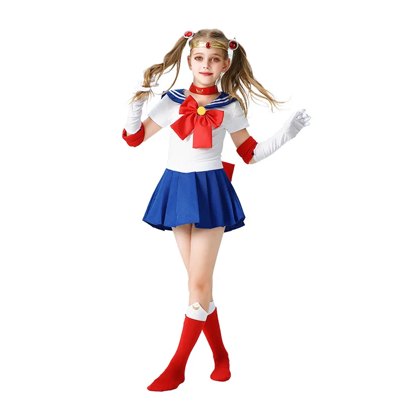 

Halloween Children's Costume Show Water Ice Moon Cos Girls Skirt Sailor Moon Hare Sailor Costume Children's Clothing