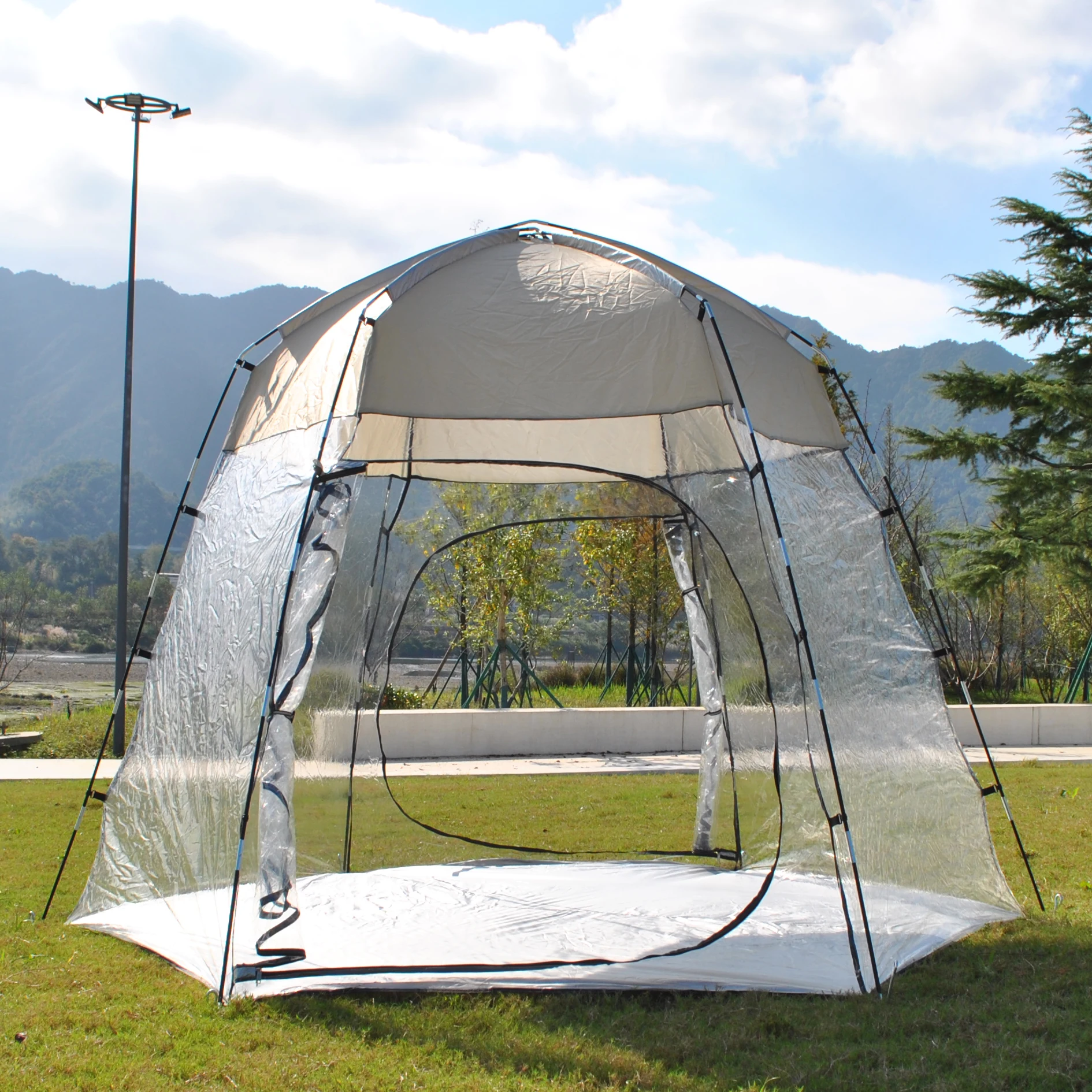 Sports Tent,8 Person Clear Bubble Tent,Sports Pod with Floor Mat & Top Cover,Igloo Dome Tent Camping Shelter for Sports Watching